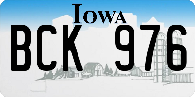 IA license plate BCK976