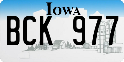 IA license plate BCK977