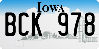 IA license plate BCK978