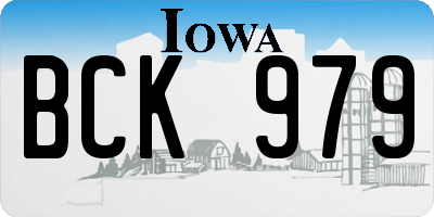 IA license plate BCK979
