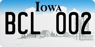 IA license plate BCL002