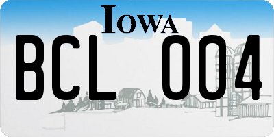 IA license plate BCL004