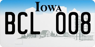 IA license plate BCL008