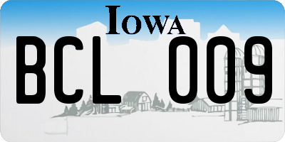 IA license plate BCL009