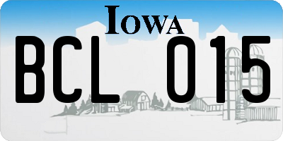 IA license plate BCL015