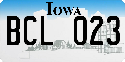 IA license plate BCL023