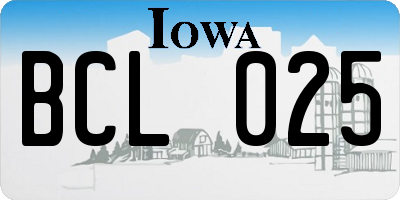 IA license plate BCL025