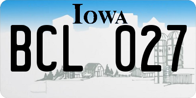 IA license plate BCL027