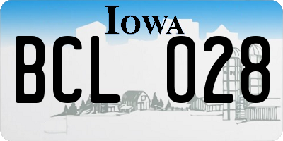 IA license plate BCL028