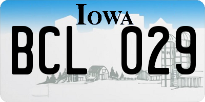 IA license plate BCL029