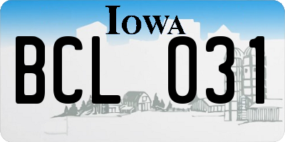 IA license plate BCL031