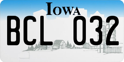 IA license plate BCL032
