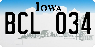 IA license plate BCL034