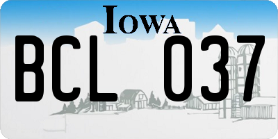 IA license plate BCL037