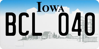 IA license plate BCL040