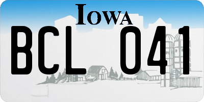 IA license plate BCL041