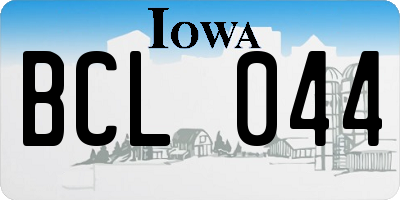 IA license plate BCL044