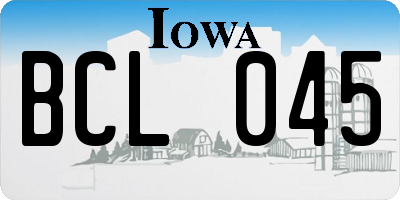 IA license plate BCL045