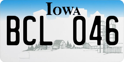 IA license plate BCL046