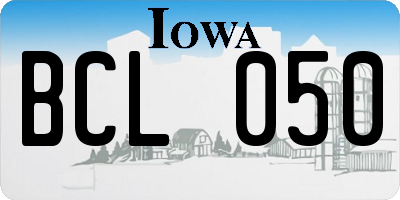 IA license plate BCL050