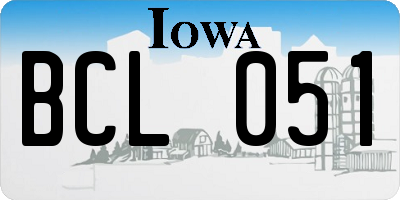 IA license plate BCL051