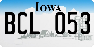 IA license plate BCL053