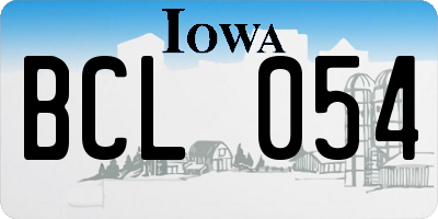 IA license plate BCL054