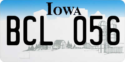 IA license plate BCL056