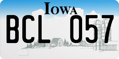 IA license plate BCL057