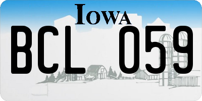 IA license plate BCL059