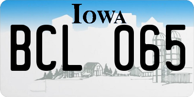 IA license plate BCL065