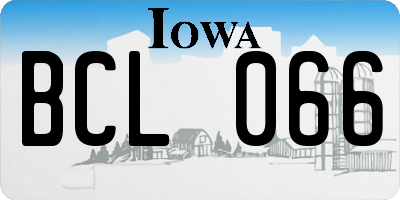IA license plate BCL066