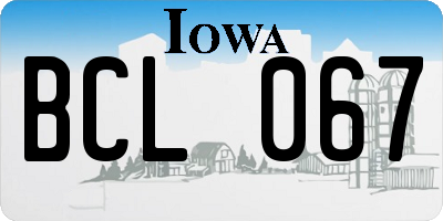 IA license plate BCL067