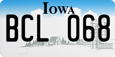 IA license plate BCL068