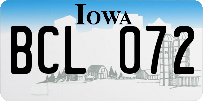 IA license plate BCL072
