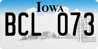 IA license plate BCL073