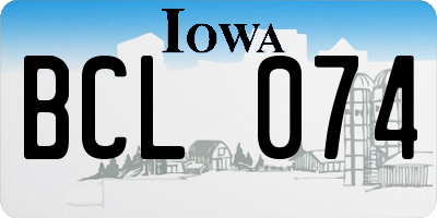 IA license plate BCL074