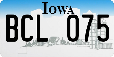 IA license plate BCL075