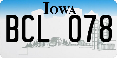 IA license plate BCL078