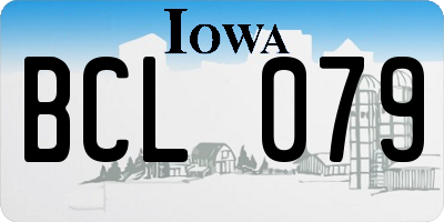 IA license plate BCL079