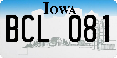 IA license plate BCL081