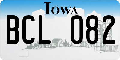 IA license plate BCL082