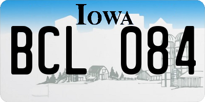 IA license plate BCL084