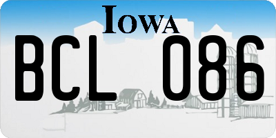 IA license plate BCL086