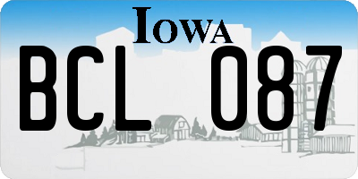 IA license plate BCL087