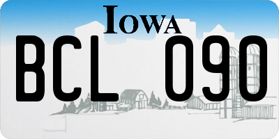 IA license plate BCL090