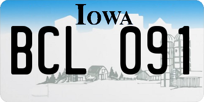 IA license plate BCL091