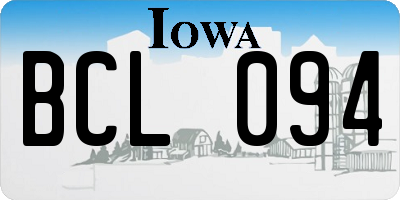 IA license plate BCL094