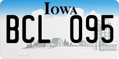 IA license plate BCL095