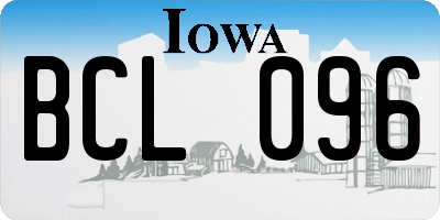 IA license plate BCL096